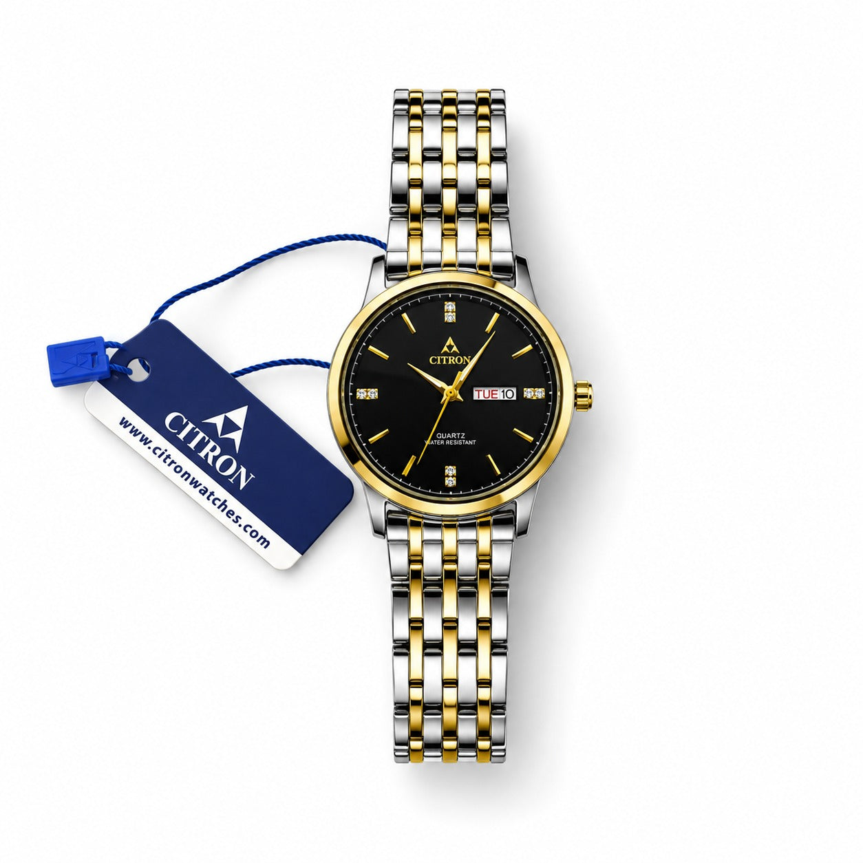 Royal Two-Tone Ladies Executive Watch – Diamond Markers & Day-Date Display