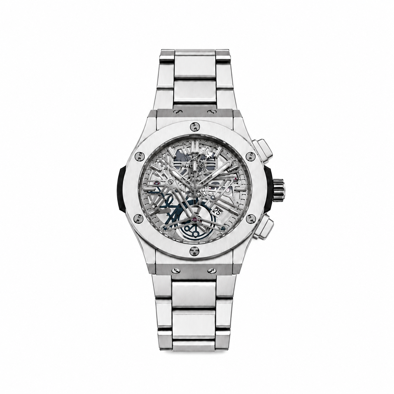 Silver Skeleton Stainless Steel Men's Watch – Premium Metal Bracelet