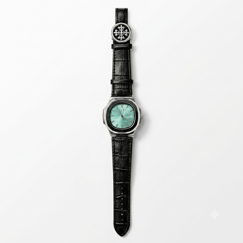 Timora Nautilus Turquoise Green Leather (Patek Philippe Inspired)