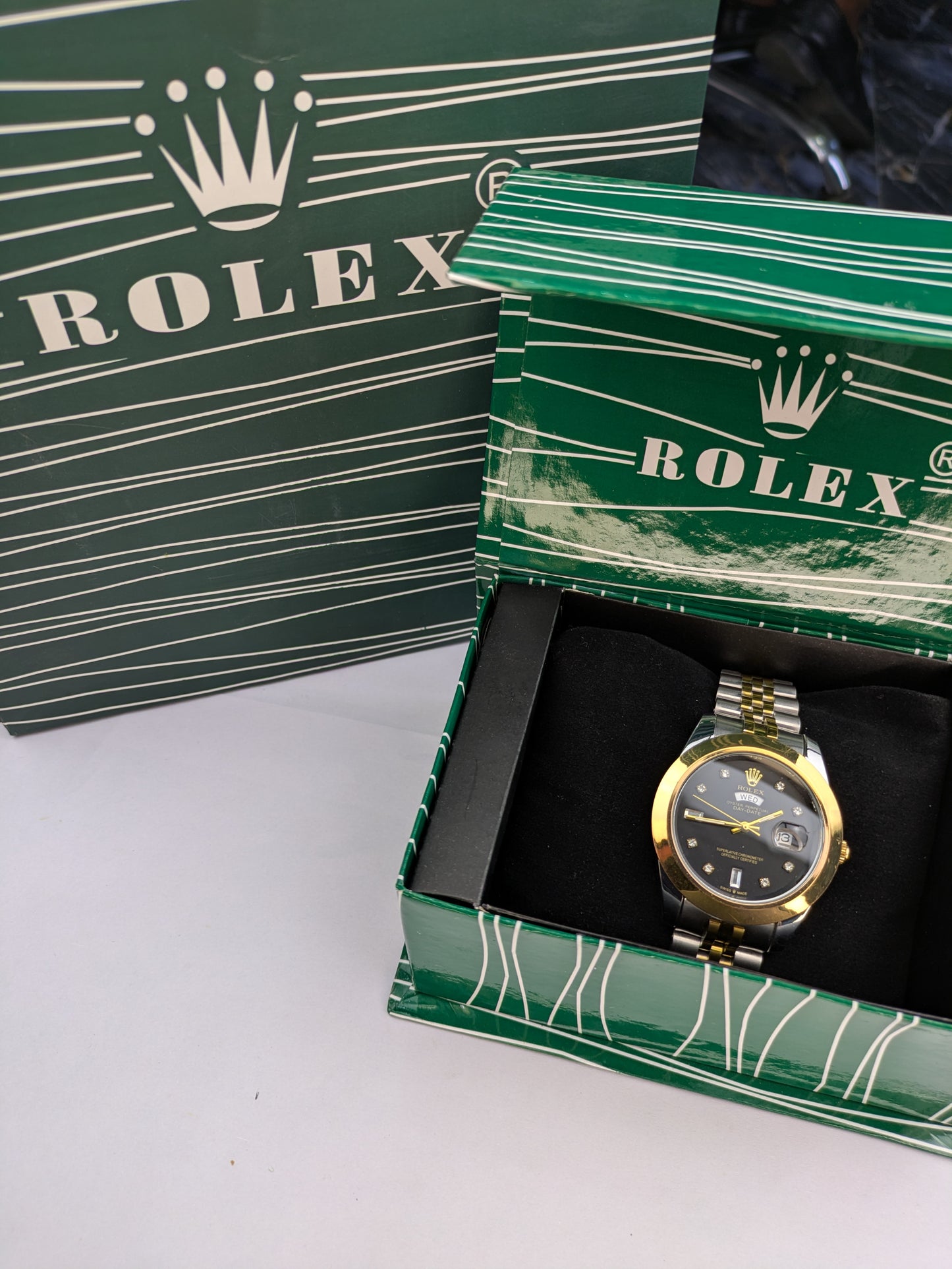Timora Prestige – Two-Tone Gold | Luxury Black Dial Edition